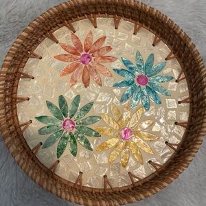 Colorful Floral Mosaic Basket